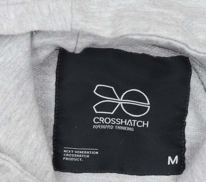 Mens UK Size M Crosshatch Grey Pullover Hoodie