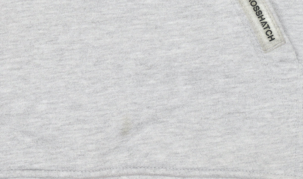 Mens UK Size M Crosshatch Grey Pullover Hoodie