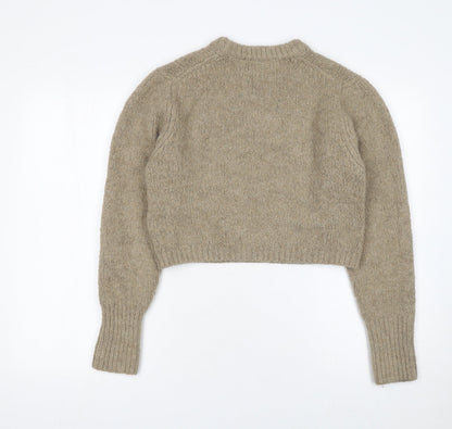 Womens UK Size S Zara Beige Pullover Jumper