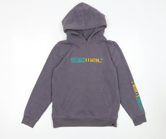 Girls UK Size 11-12 Years Animal Grey Pullover Hoodie