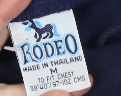 Mens UK Size M Rodeo Blue Pullover Hoodie