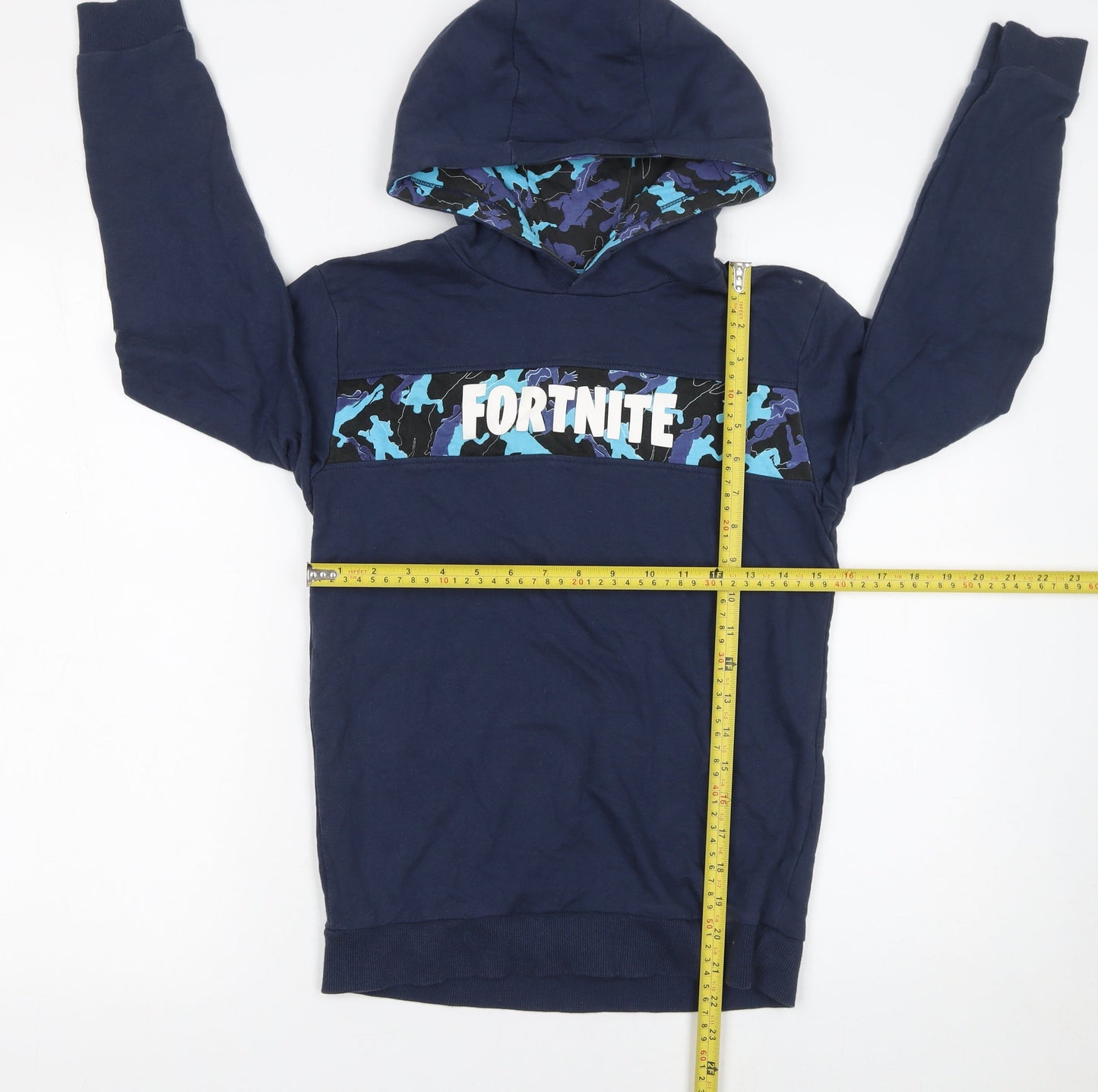 Boys UK Size M Fortnite Blue Pullover Hoodie