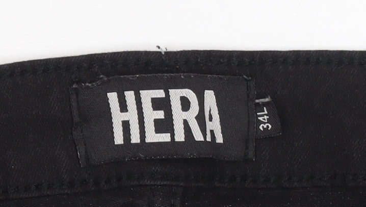 Mens UK Size 34L Hera Slim Fit Skinny Black Jeans