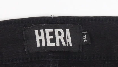 Mens UK Size 34L Hera Slim Fit Skinny Black Jeans