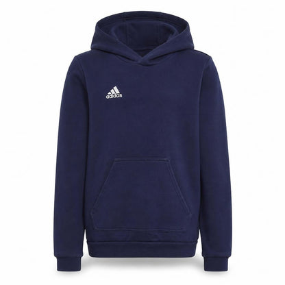 Front view of Adidas boys’ blue pullover hoodie 9-10 years regular fit fleece sweatshirt