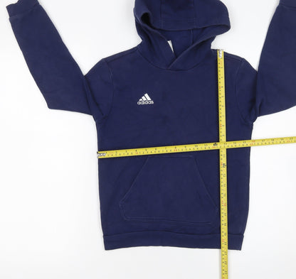 Boys UK Size 9-10 Years adidas Blue Pullover Hoodie