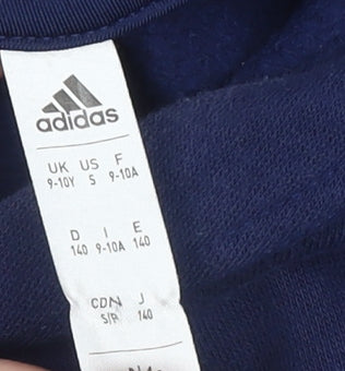 Boys UK Size 9-10 Years adidas Blue Pullover Hoodie