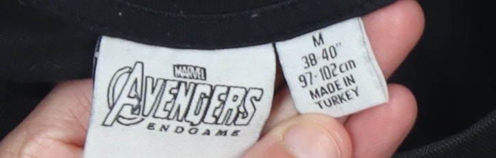 Mens UK Size M Marvel Black  T-Shirt