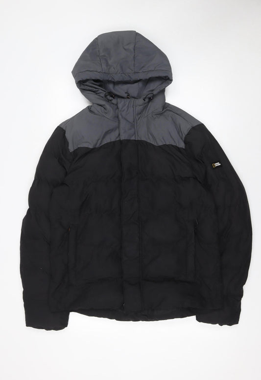 Mens UK Size M National Geographic Black Puffer Jacket