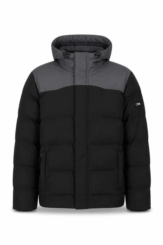 Mens UK Size M National Geographic Black Puffer Jacket