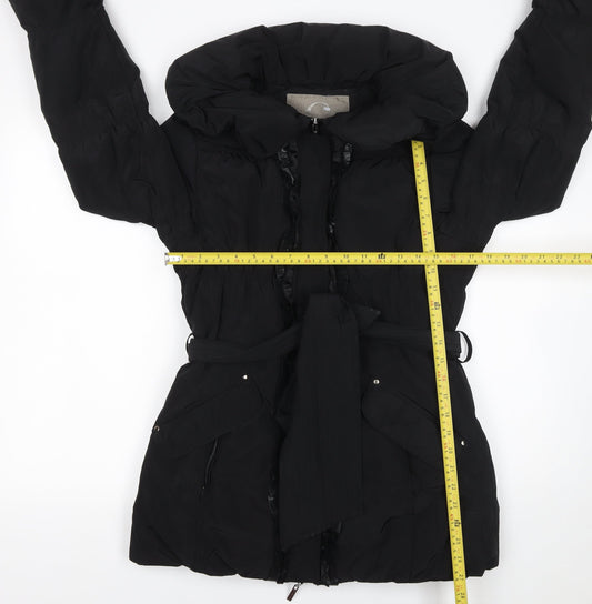 Womens UK Size 10 Covered Black Puffer Jacket