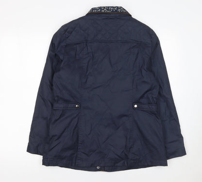 Womens UK Size 14 Debenhams Blue Quilted Coat