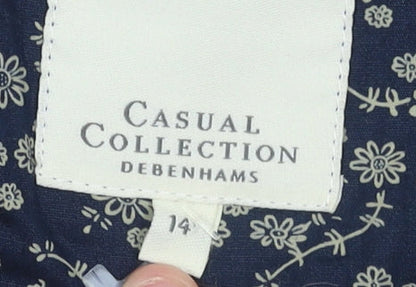 Womens UK Size 14 Debenhams Blue Quilted Coat