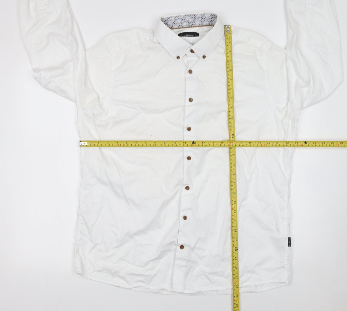 Bugatti Men's White Cotton Button-Down Long Sleeve Shirt XL