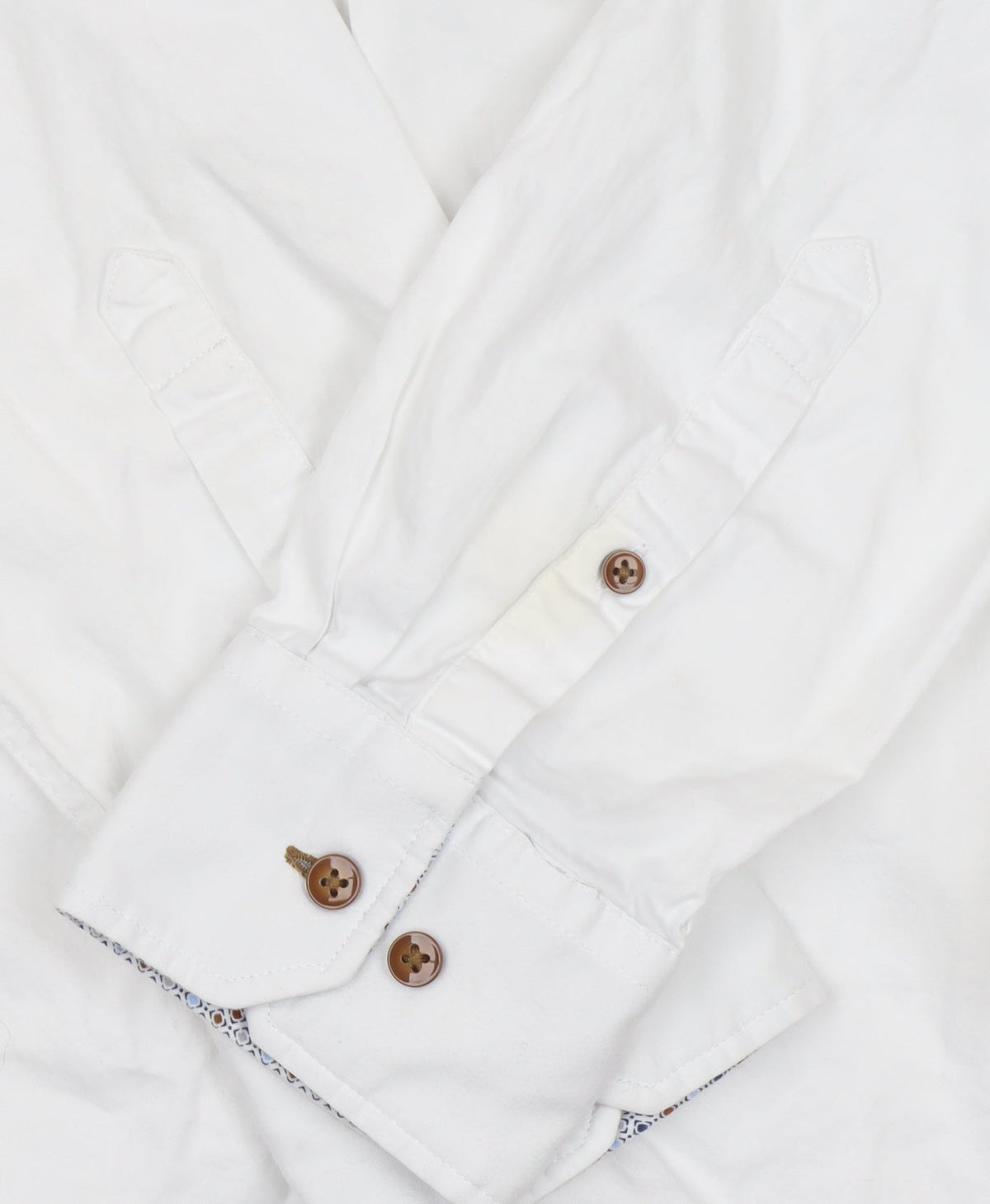 Bugatti Men's White Cotton Button-Down Long Sleeve Shirt XL
