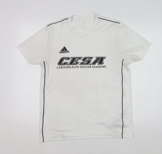 Mens UK Size M adidas White Football Gym & Training Running & Jogging T-Shirt