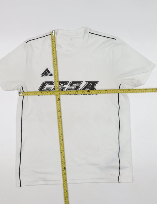 Mens UK Size M adidas White Football Gym & Training Running & Jogging T-Shirt