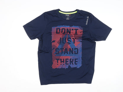 Mens UK Size M Reebok Blue Gym & TrainingRunning & JoggingCrossFit T-Shirt