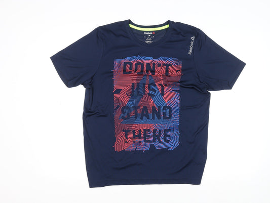 Mens UK Size M Reebok Blue Gym & TrainingRunning & JoggingCrossFit T-Shirt