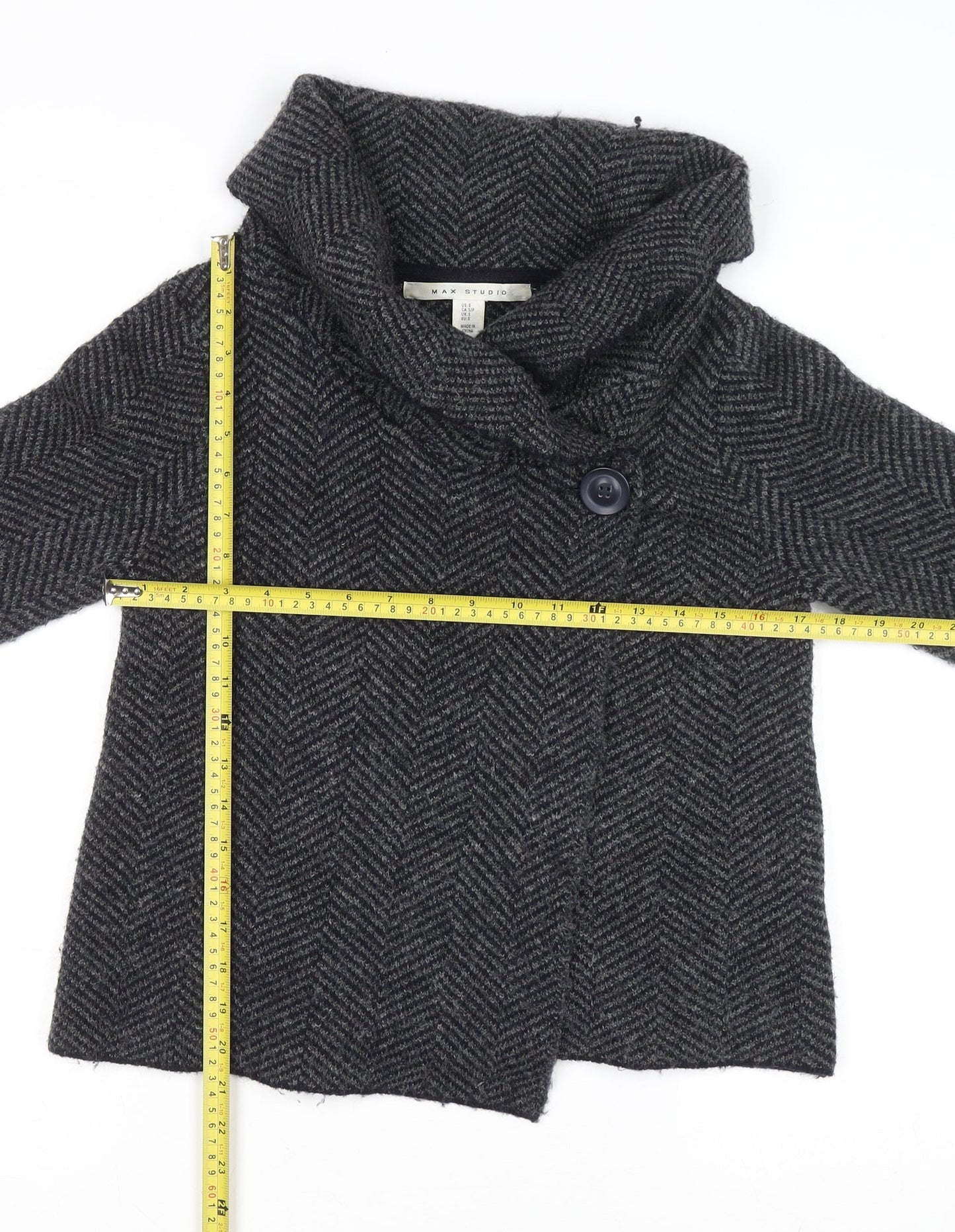 Womens UK Size S Max Studio Grey Cardigan Jumper