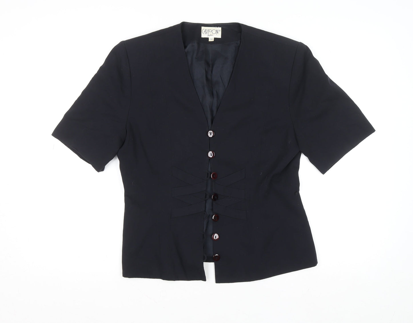 Womens UK Size 10 Cartoon Regular Black Suit Jacket