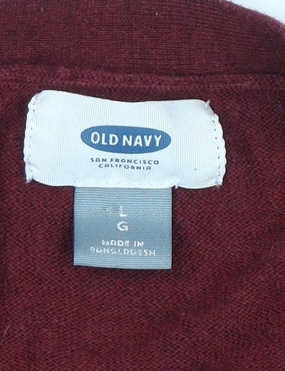 Womens UK Size L Old Navy Red Cardigan Jumper