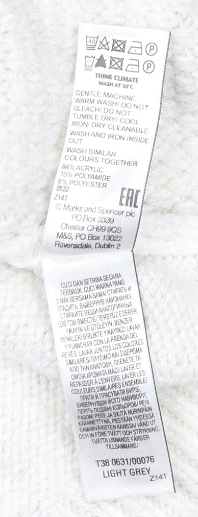 Womens UK Size M Marks and Spencer Grey Pullover Jumper