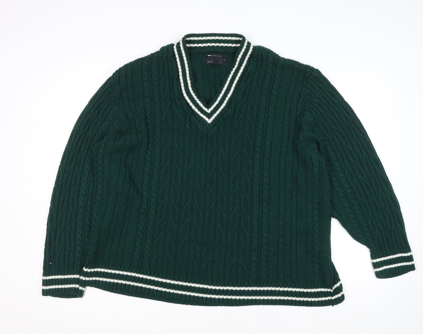 Mens UK Size S ASOS DESIGN Green Pullover Jumper