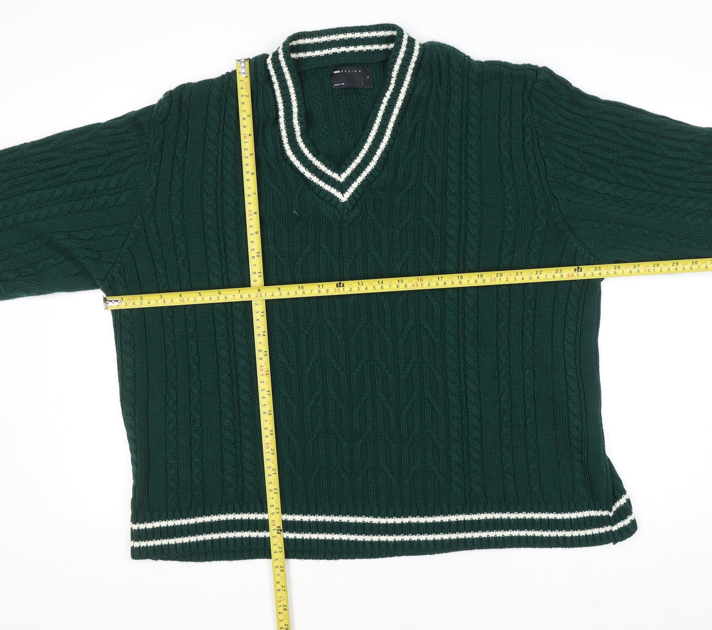 Mens UK Size S ASOS DESIGN Green Pullover Jumper