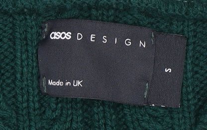 Mens UK Size S ASOS DESIGN Green Pullover Jumper