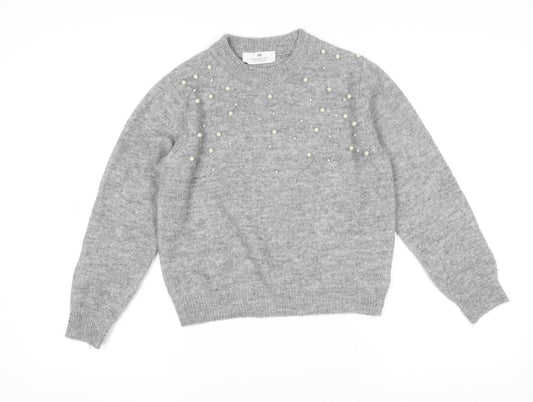 Teens UK Size 8 H&M Grey Pullover Jumper