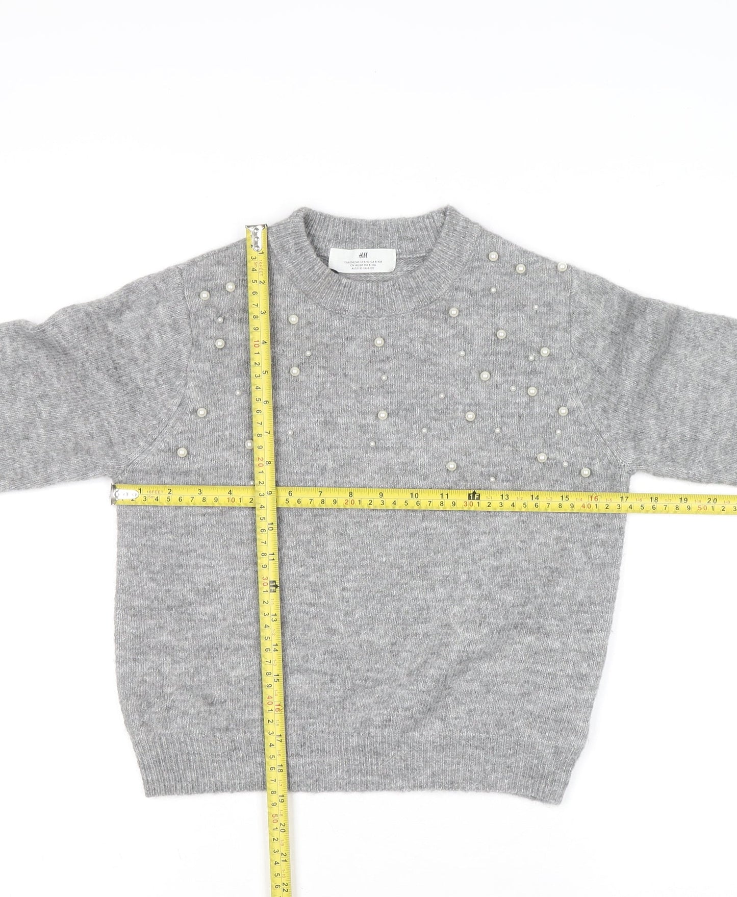 Teens UK Size 8 H&M Grey Pullover Jumper