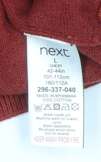 Womens UK Size L NEXT Red Basic T-Shirt
