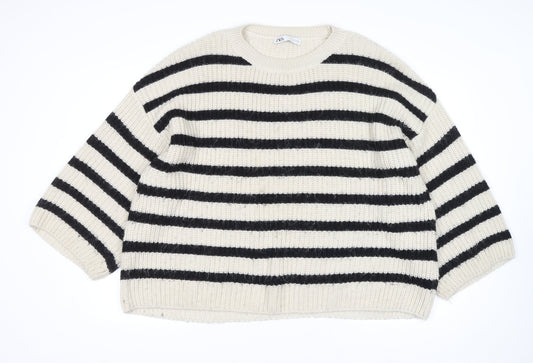 Womens UK Size 12 Zara Ivory Pullover Jumper