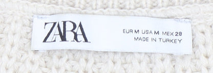 Womens UK Size 12 Zara Ivory Pullover Jumper