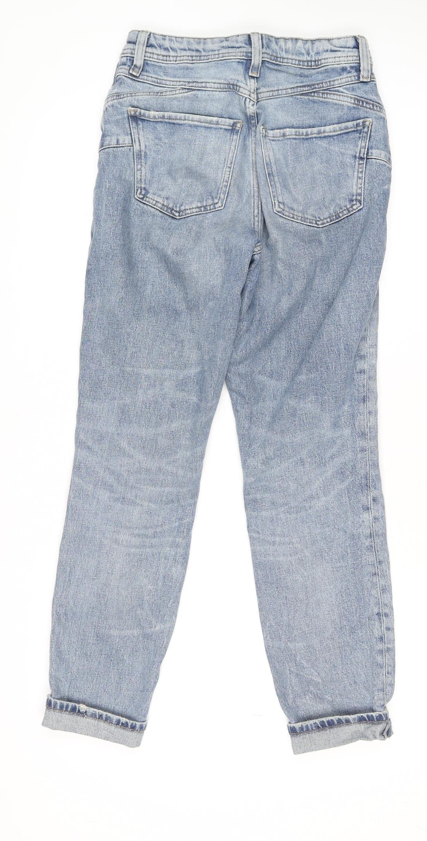 Womens UK Size 6 River Island Regular Fit Mom Blue Jeans