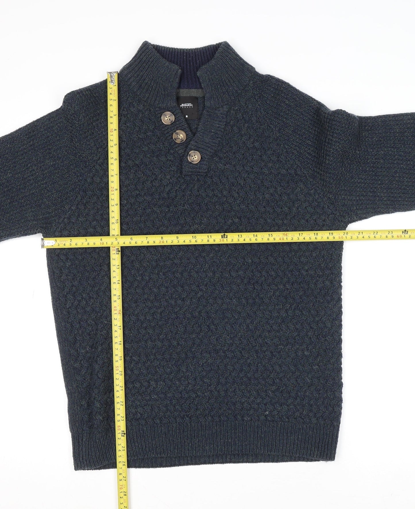 Mens UK Size M Burton Menswear London Blue Henley Jumper