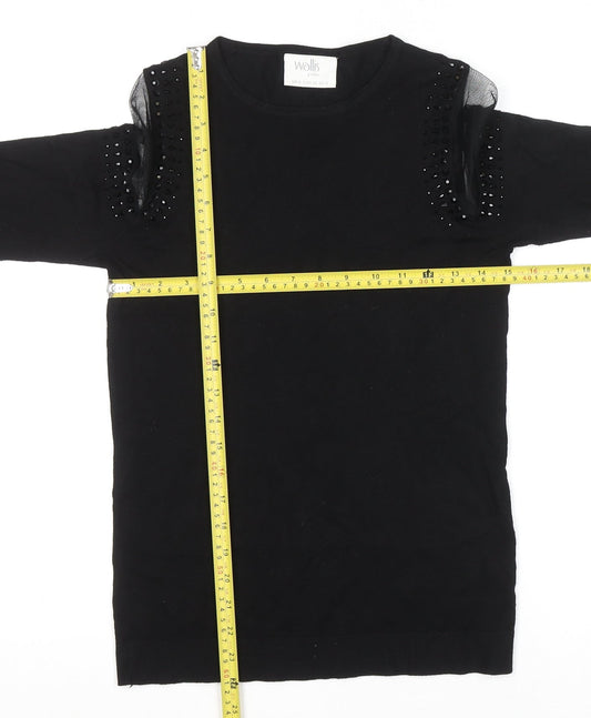 Womens UK Size 8 Wallis Black Pullover Jumper