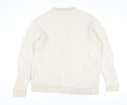 Womens UK Size L Zara Beige Pullover Jumper