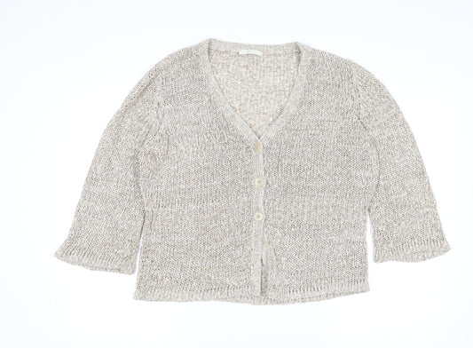 Womens UK Size 16 Marks and Spencer Beige Cardigan Jumper