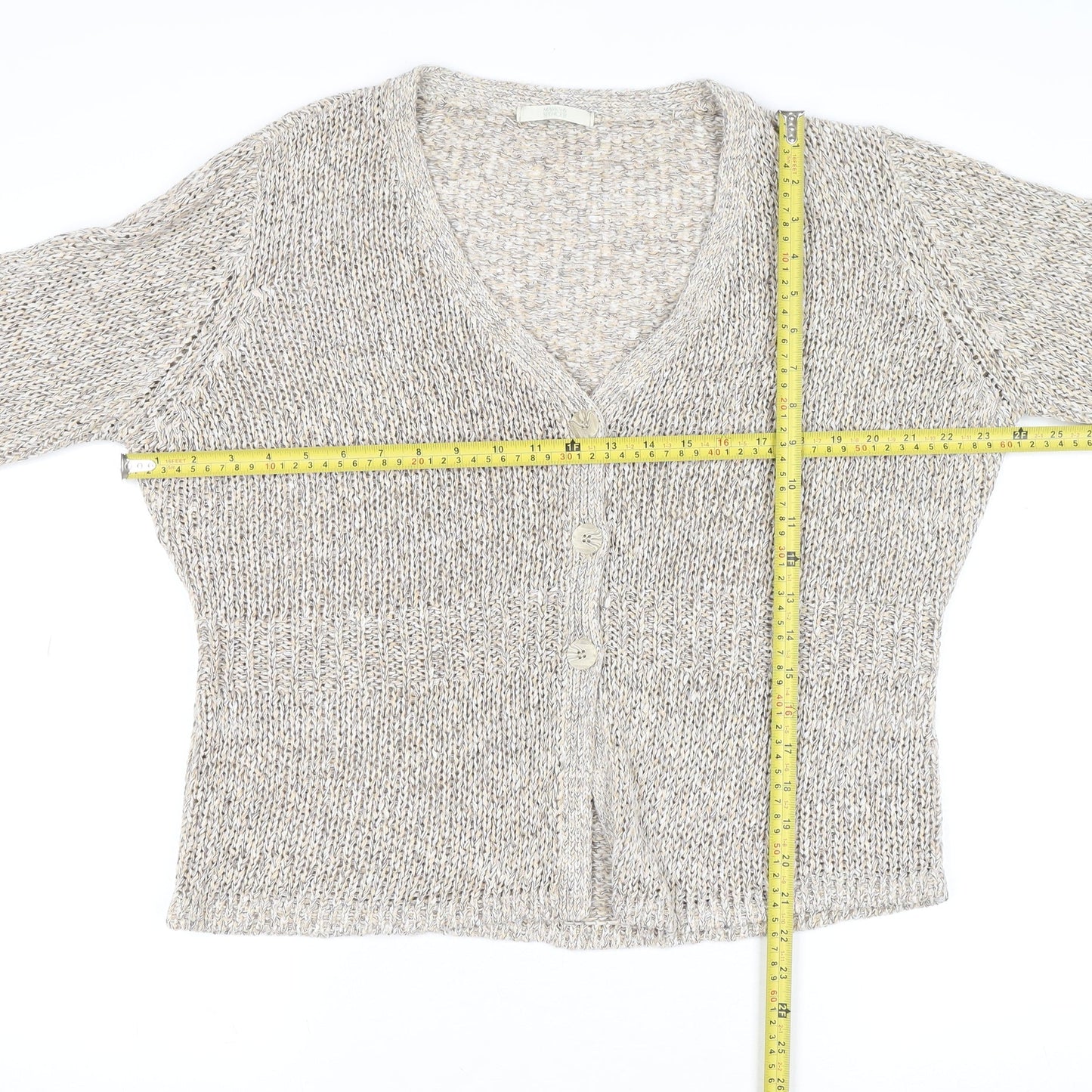 Womens UK Size 16 Marks and Spencer Beige Cardigan Jumper