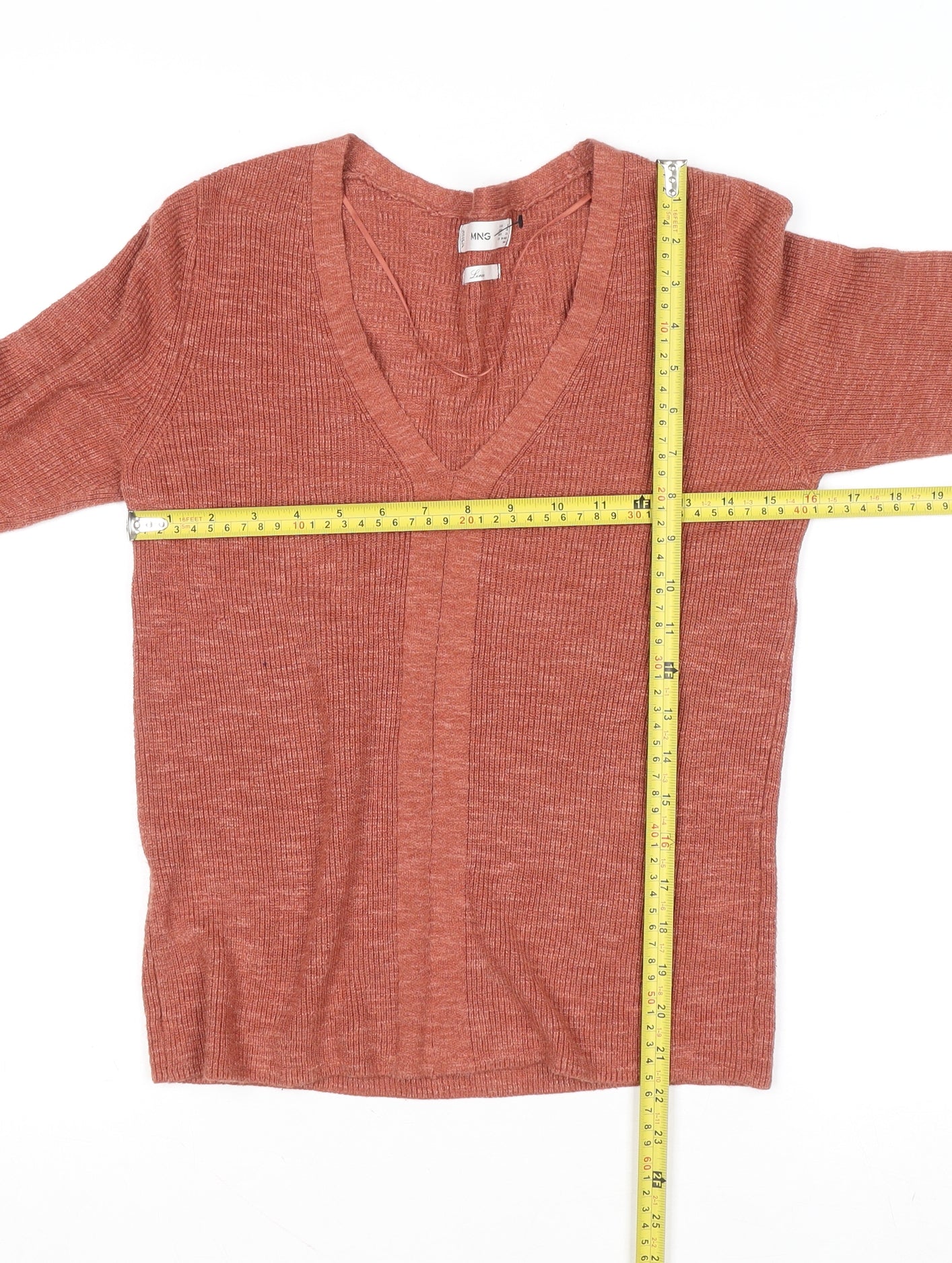 Womens UK Size S MNG Brown Cardigan Jumper