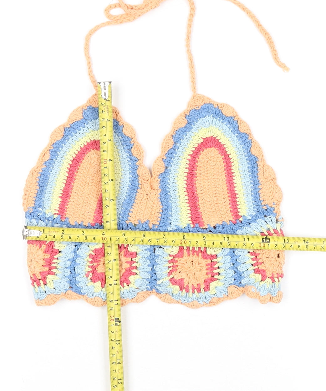 ASOS DESIGN Women’s Multicoloured Crochet Halter Camisole Top UK 10