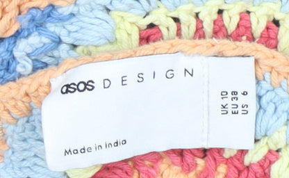 ASOS DESIGN Women’s Multicoloured Crochet Halter Camisole Top UK 10