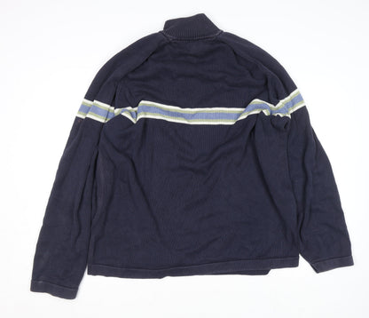 Mens UK Size 2XL Tommy Hilfiger Blue 1/2 Zip Jumper