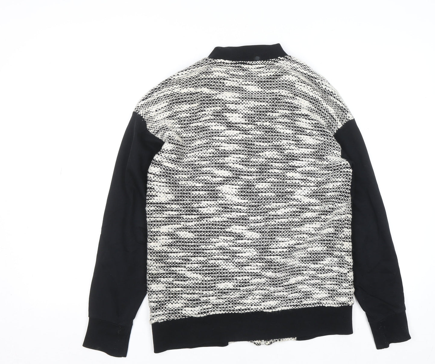 Womens UK Size XS Sparkle & Fade Black Full Zip Jumper
