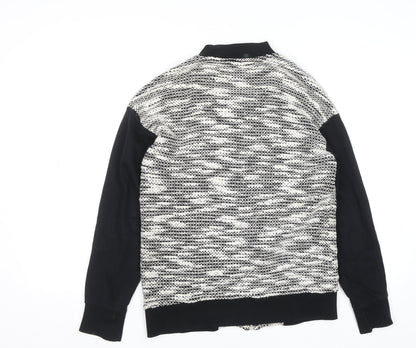 Womens UK Size XS Sparkle & Fade Black Full Zip Jumper
