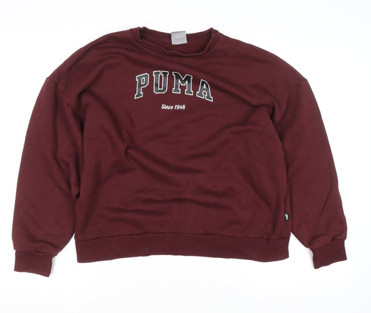 Womens UK Size L PUMA Red Pullover Sweatshirt