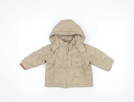 Mamas & Papas Beige Hooded Parka Jacket 6-9 Months Unisex Baby