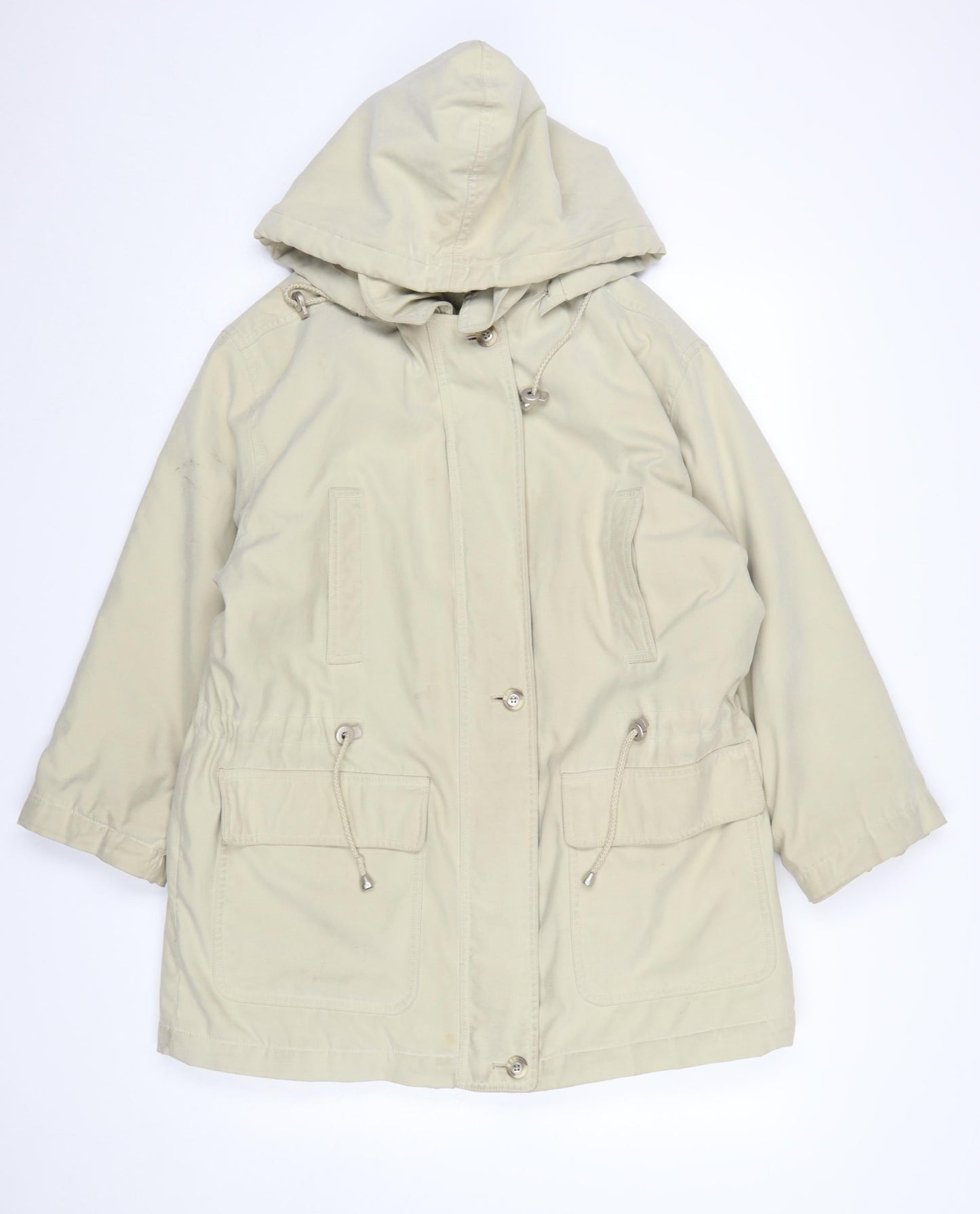 Womens UK Size 12 NuAge Beige Parka Coat